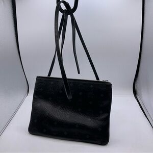 MCM Visetos Black Crossbody Leather Monogram Bag